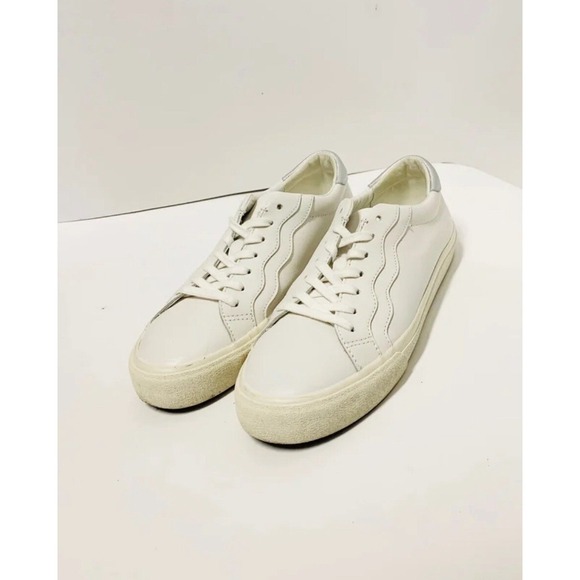 Madewell MWL Sidewalk low-top leather white silver sneakers unisex - Picture 6 of 11